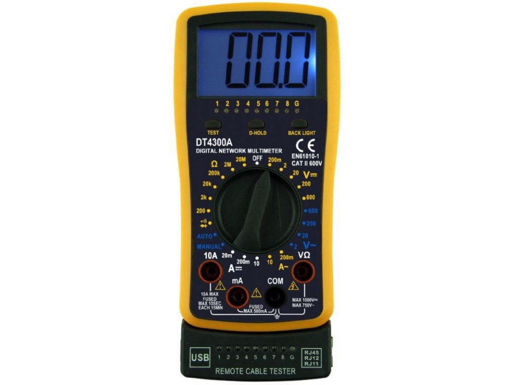 Мультиметр с функцией кабельного тестера DT4300A